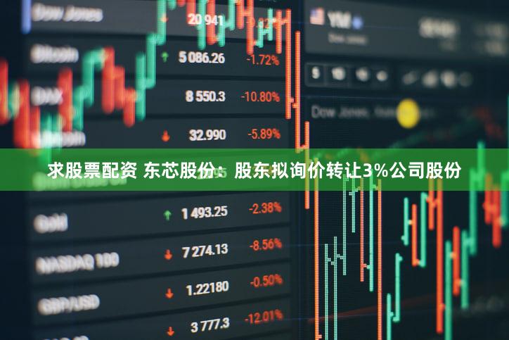 求股票配资 东芯股份：股东拟询价转让3%公司股份